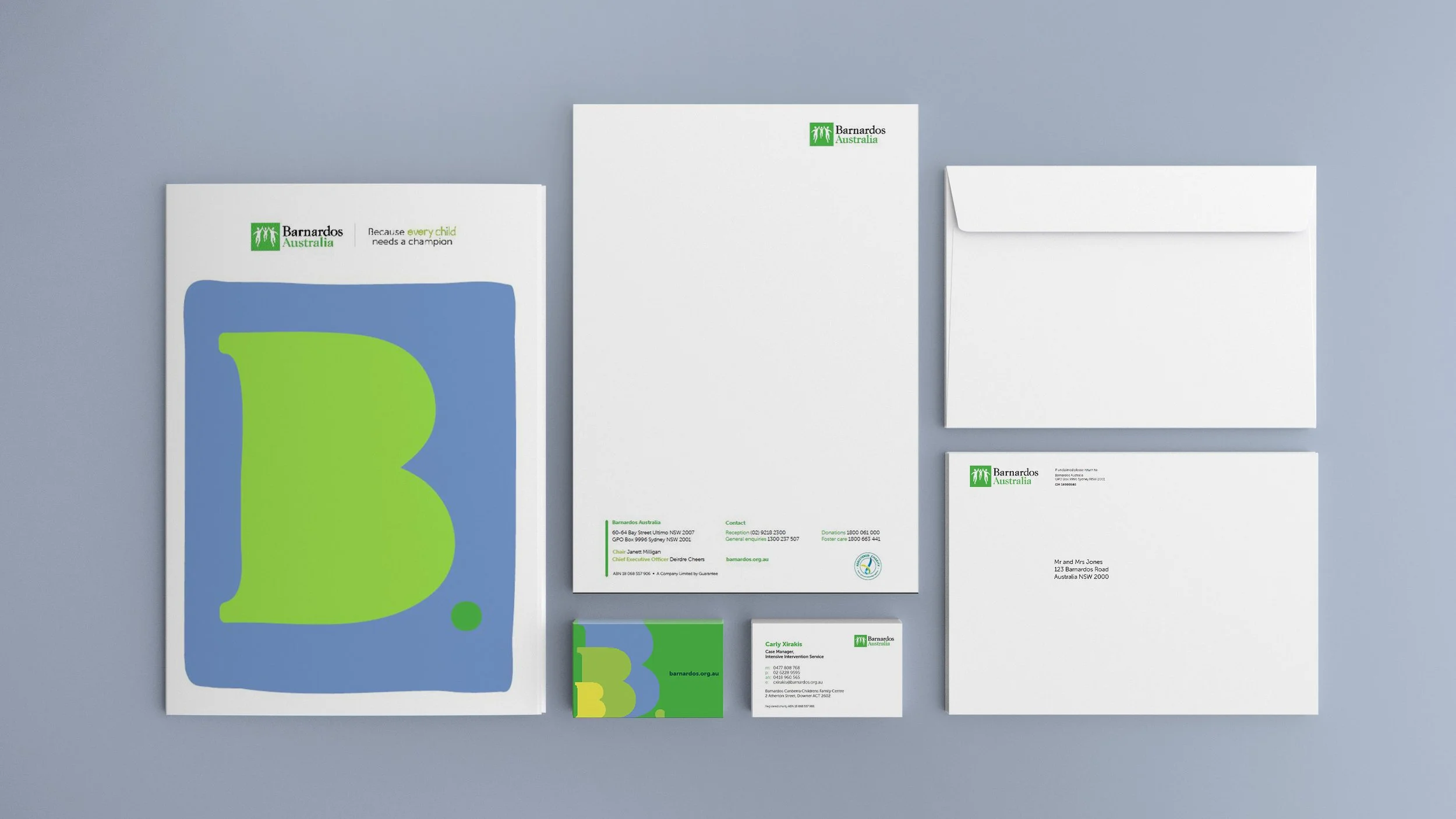Barnardos corporate stationery 