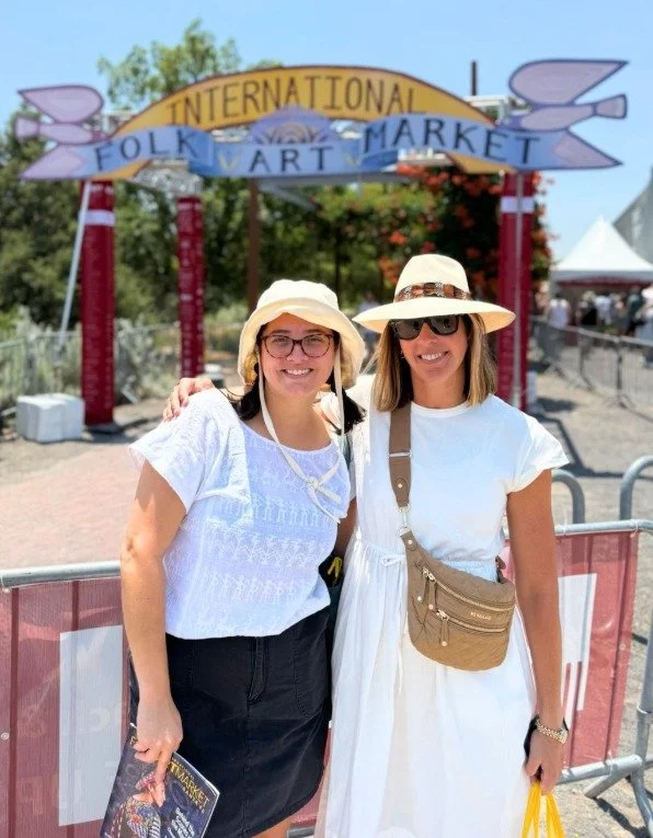 Regan Billingsley and Averie Floyd at the International Folk Art Market in Santa Fe, New Mexico