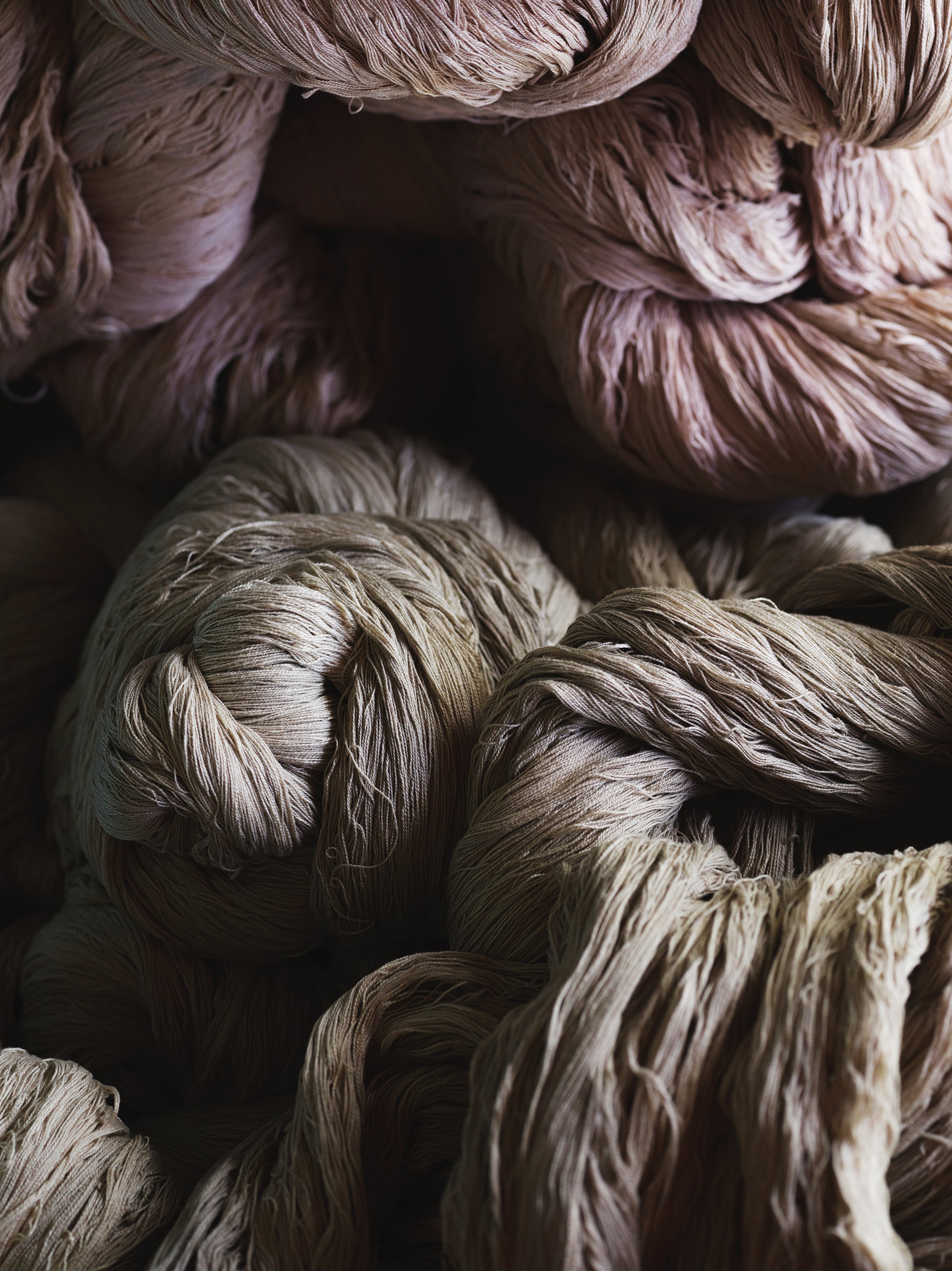 close up image of naturally dyed yarn