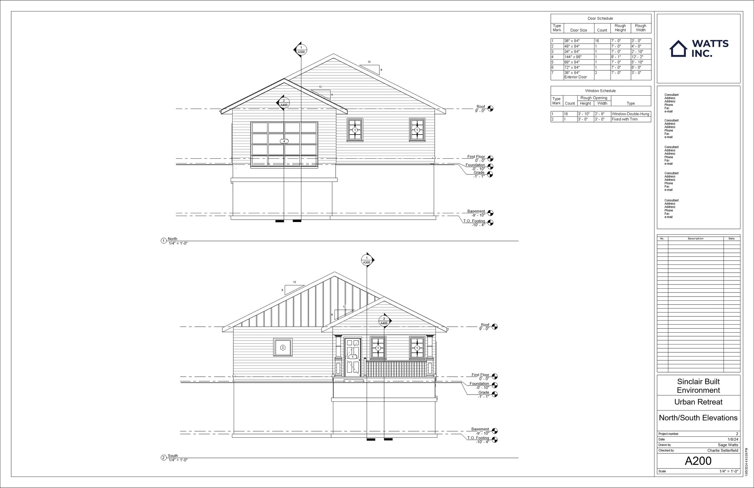North/South Elevations