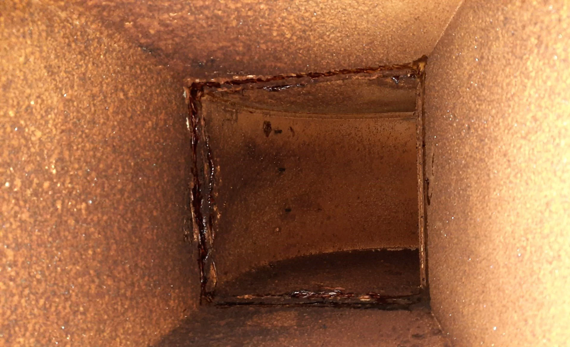 Kitchen Exhaust Duct dust and grime accumulation hasn't been cleaned in a long time