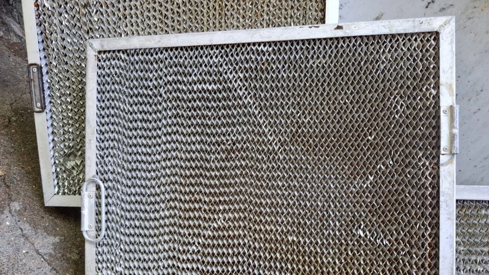 Close-up of a honeycomb filter that has been cleaned