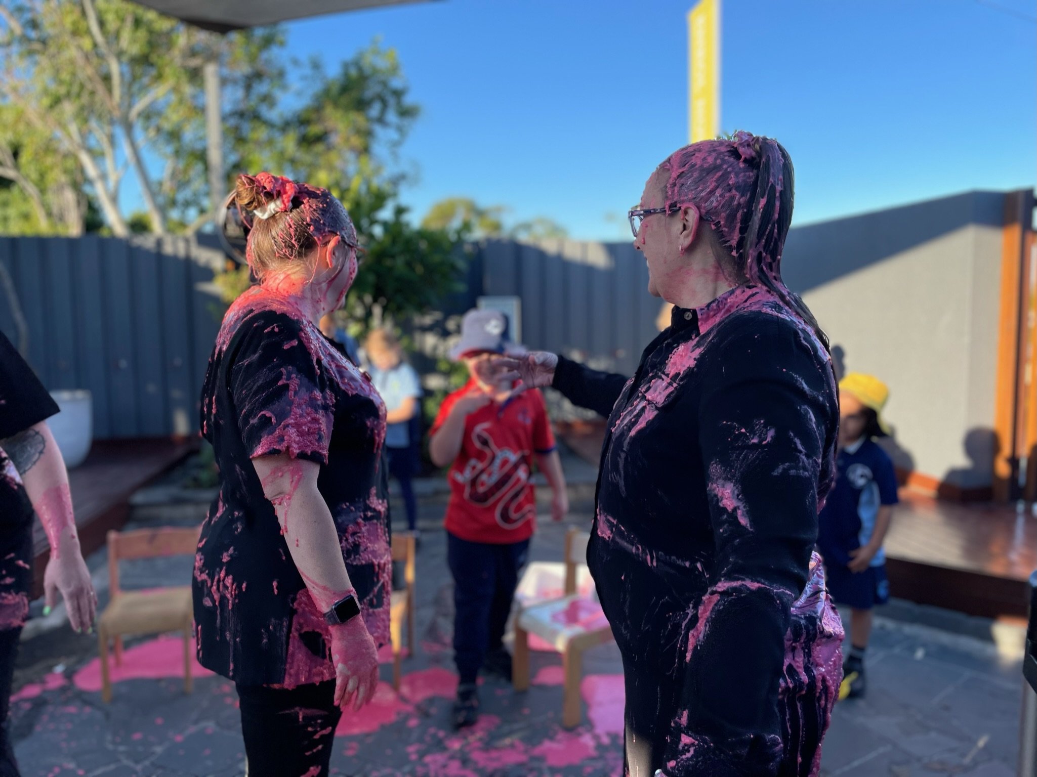 Alison n Suzie being slimed.JPG