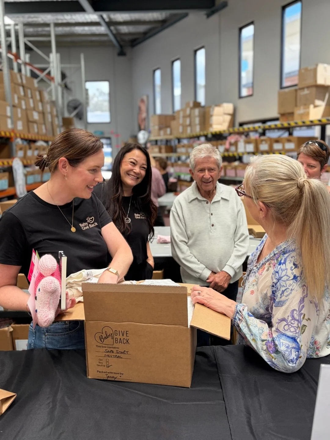 Celebrating a forever home for Baby Give Back.

Thanks to a transformational gift from the James Frizelle Charitable Foundation, Baby Give Back now owns our Varsity Lakes warehouse! Every week, hundreds of volunteers give their time here, find connec