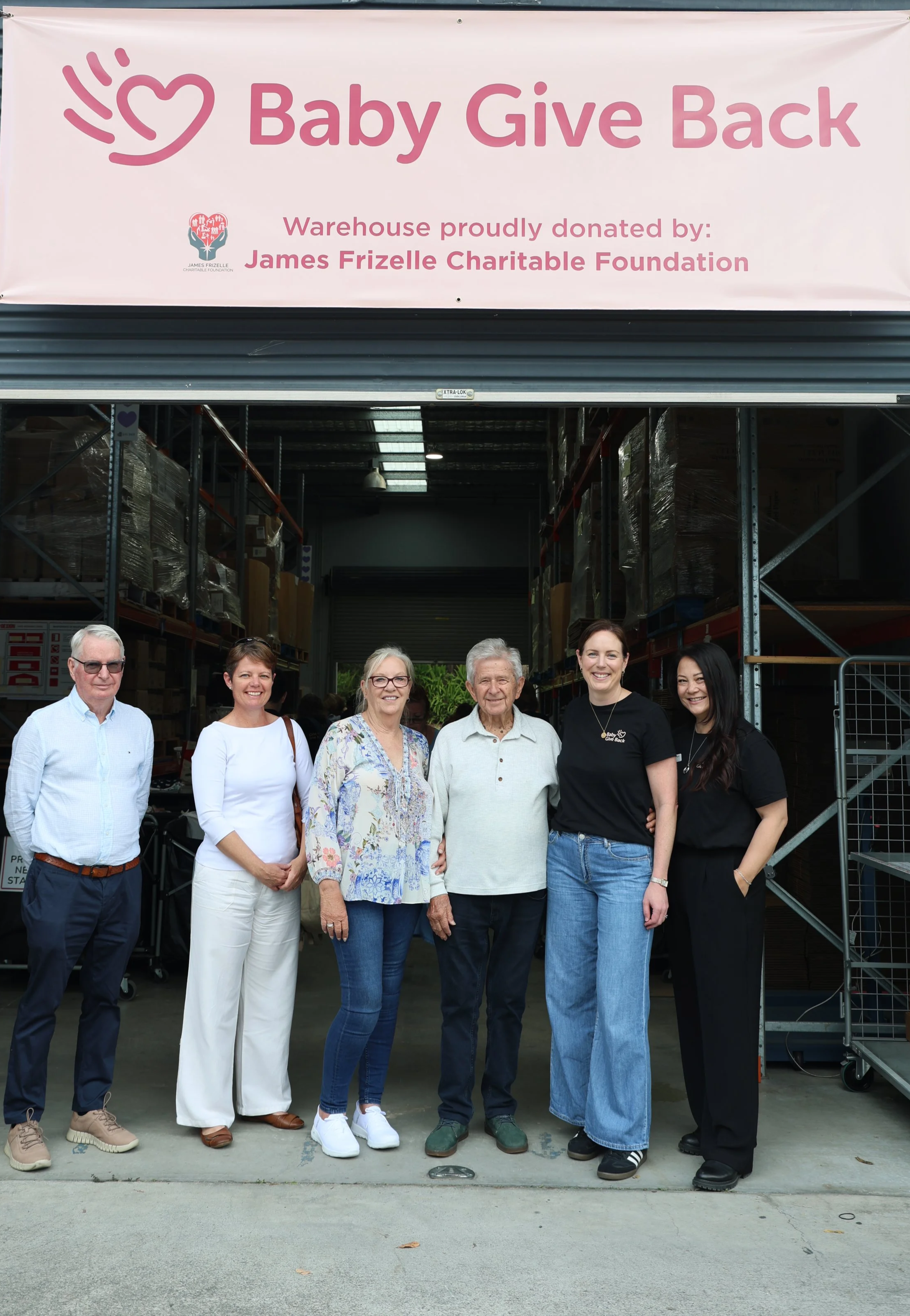 The Baby Give Back team and supporters outside our Varsity Lakes warehouse