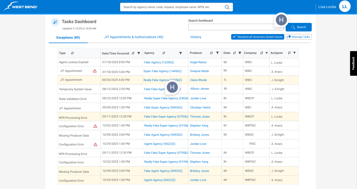 A sample grid design to work around a component that wasn't included in our design library. 