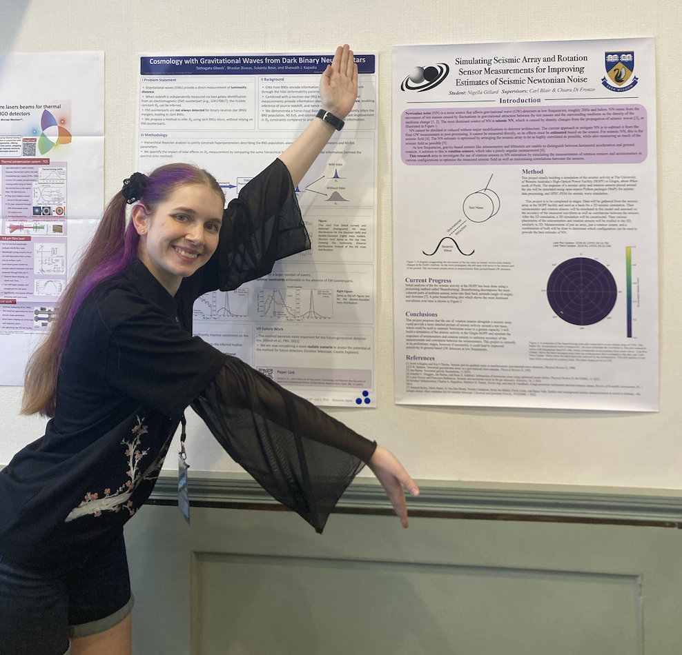 Master student Nigellar Gillard wining the poster award at the 2026 joint OzGrav-KAGRA Winter School in Japan