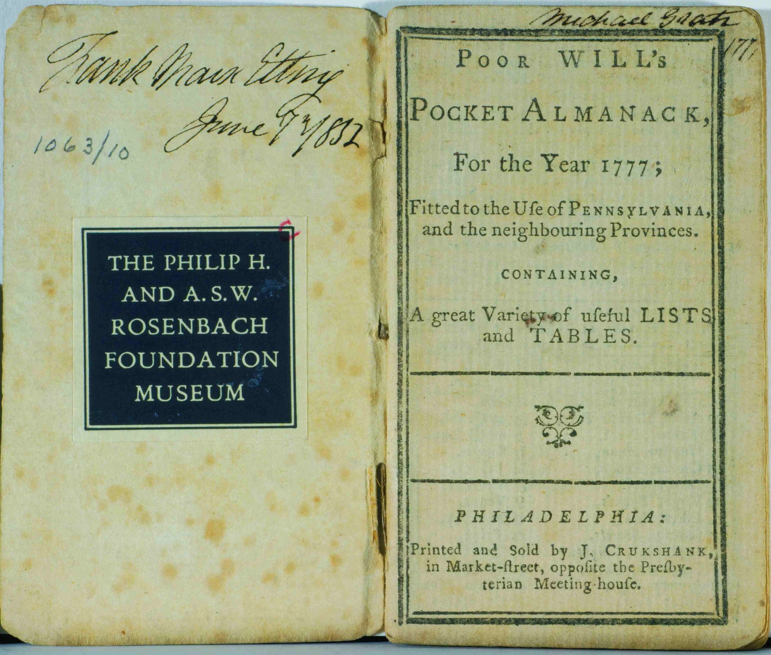 Behind the Bookcase | Early Hebrew Books: The Gratz Family in Philadelphia&nbsp;| In-Person 