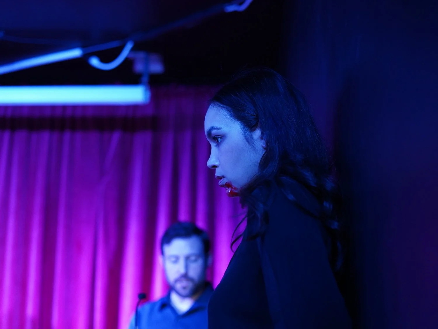 Asha Bagal Kelly (right) as Carmilla during a staged reading of My Carmilla. Image courtesy of Claudia Caruso 