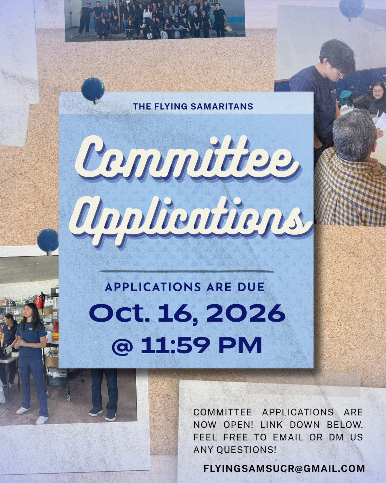 Looking to get more involved? Flying Samaritans committees give members the opportunity to take a more active role in supporting our clinics, outreach efforts, chapter events, and community partnerships.
Details can be found on the form in our Linktr