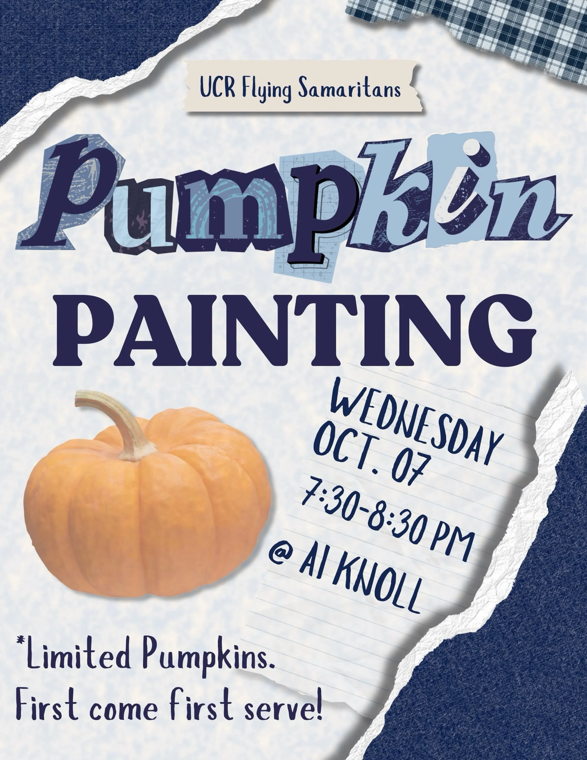 Come join us for our first social of the year! 🎃🎨

📅 When: Wednesday, October 7th
⏰ Time: 7:30-8:30 PM
📍 Where: AI Knoll

We&rsquo;ll be painting pumpkins, hanging out, and getting to know everyone! Pumpkins are first come, first serve, so make s
