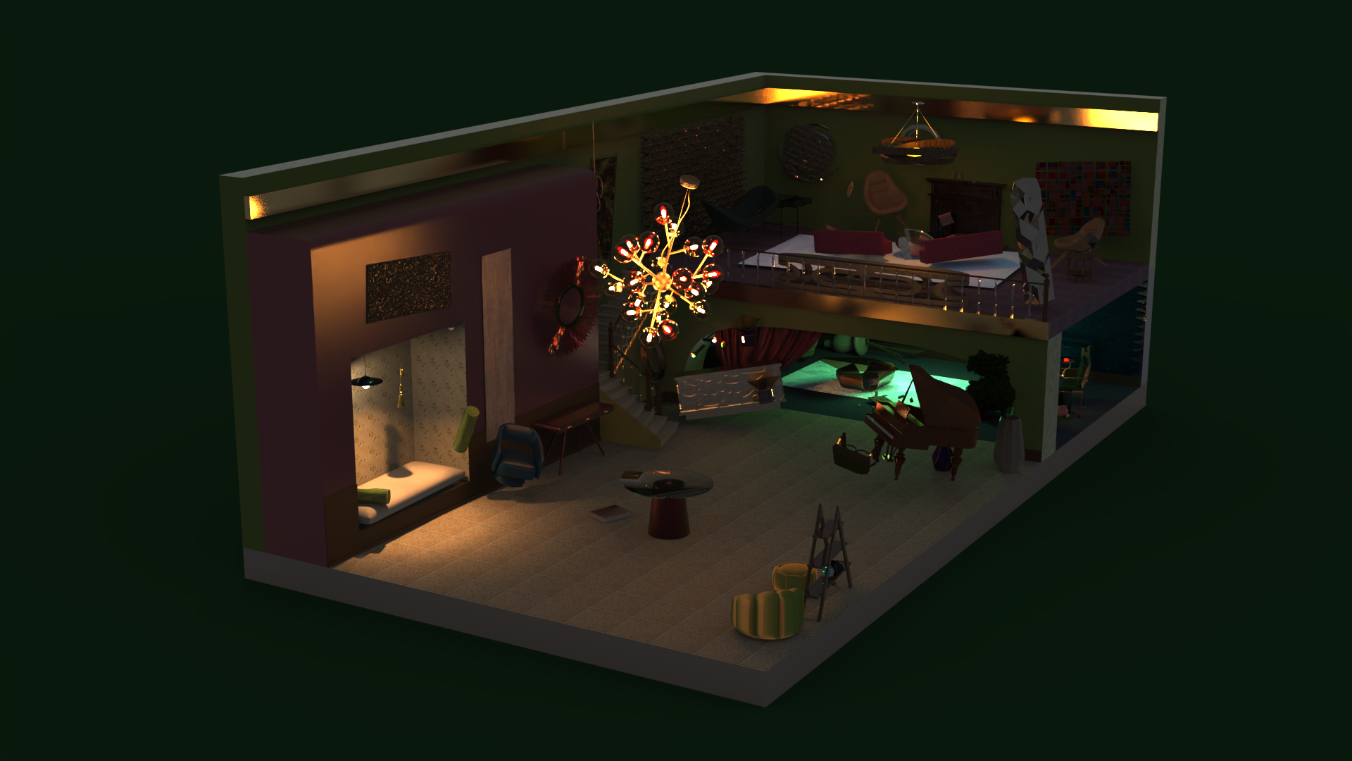 The Vanderhall's Haunted Mansion (Night)