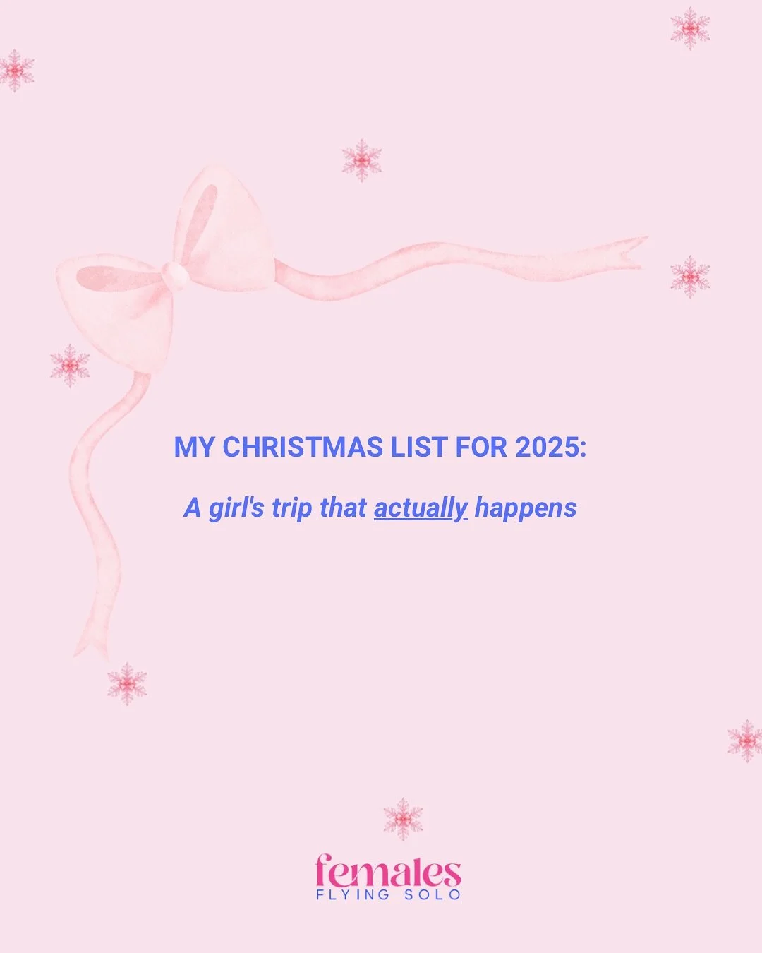 📣PSA: you deserve more than new pyjamas and socks this christmas🙄 

you deserve a trip to look forward to in 2026👀 

save 10% on our selected girls trip departures for 2026🩷 check our highlights for discounted destinations!!!