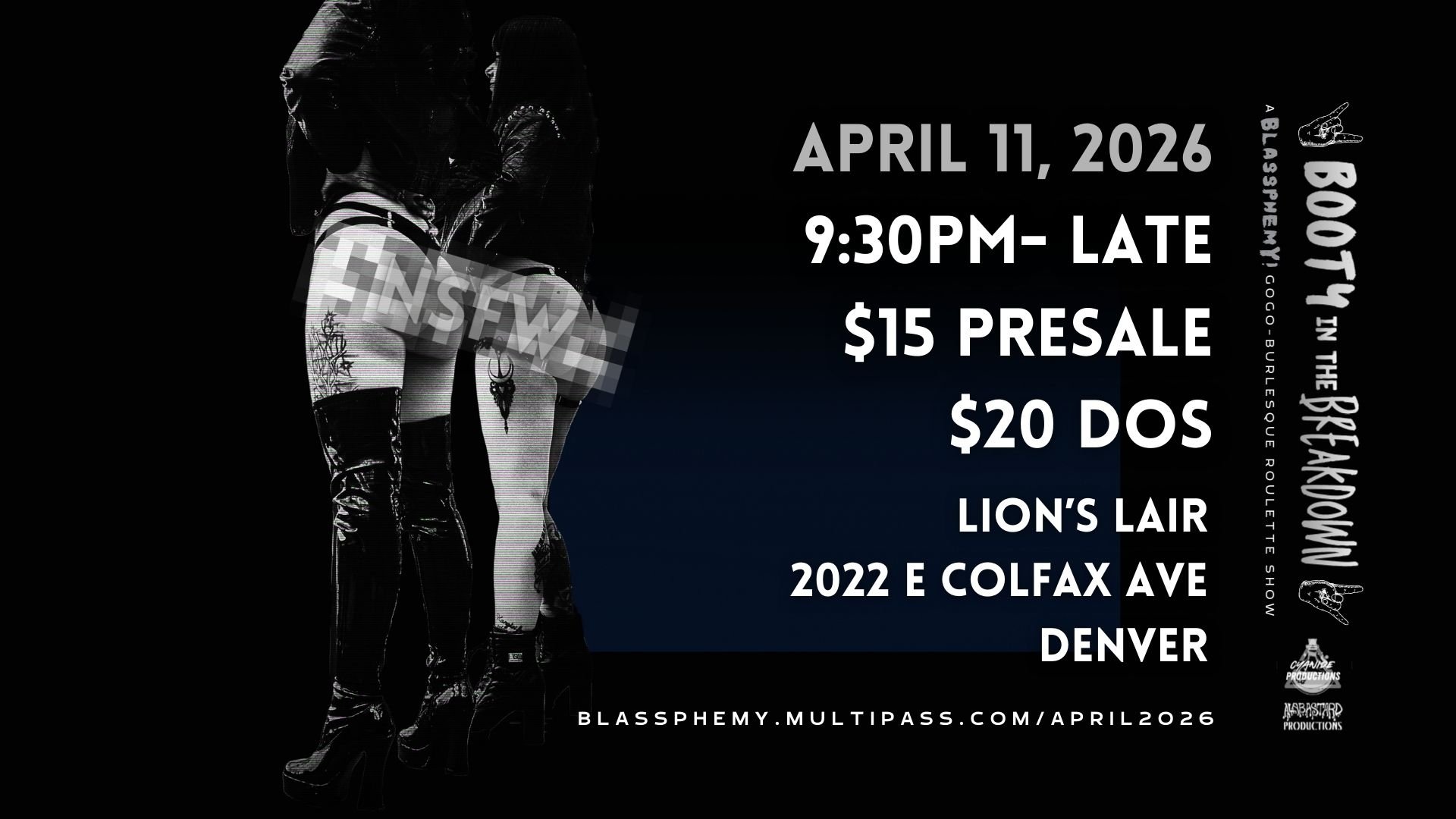 Booty in the Breakdown: A Blassphemy! Metal Go-Go Burlesque Roulette Show