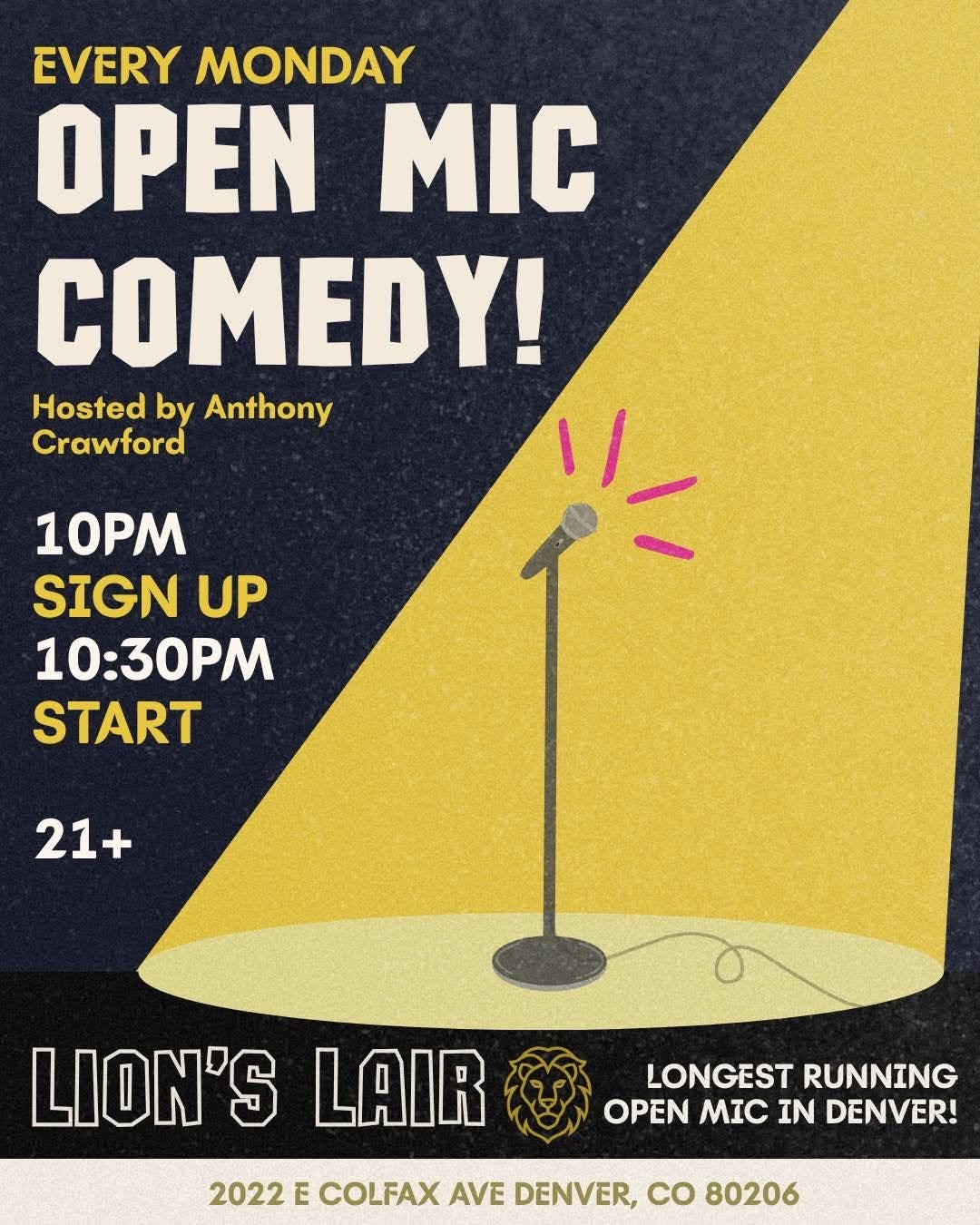 Open Mic Comedy Night Hosted by Anthony Crawford