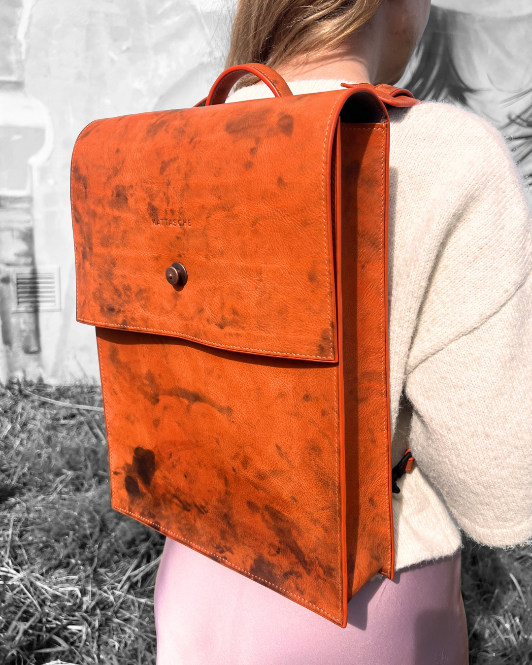 backpack in burned orange 