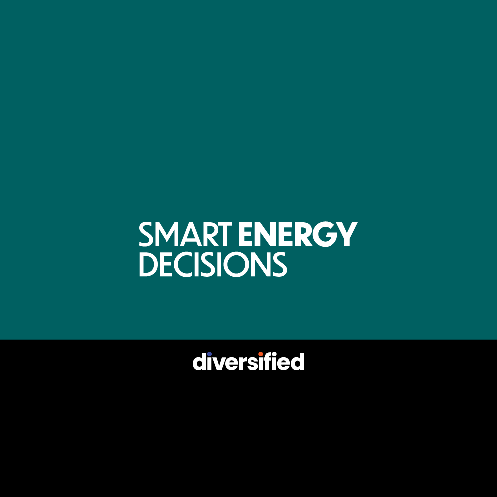Cover of a publication titled "Smart Energy Decisions" with the logo "diversified" at the bottom.