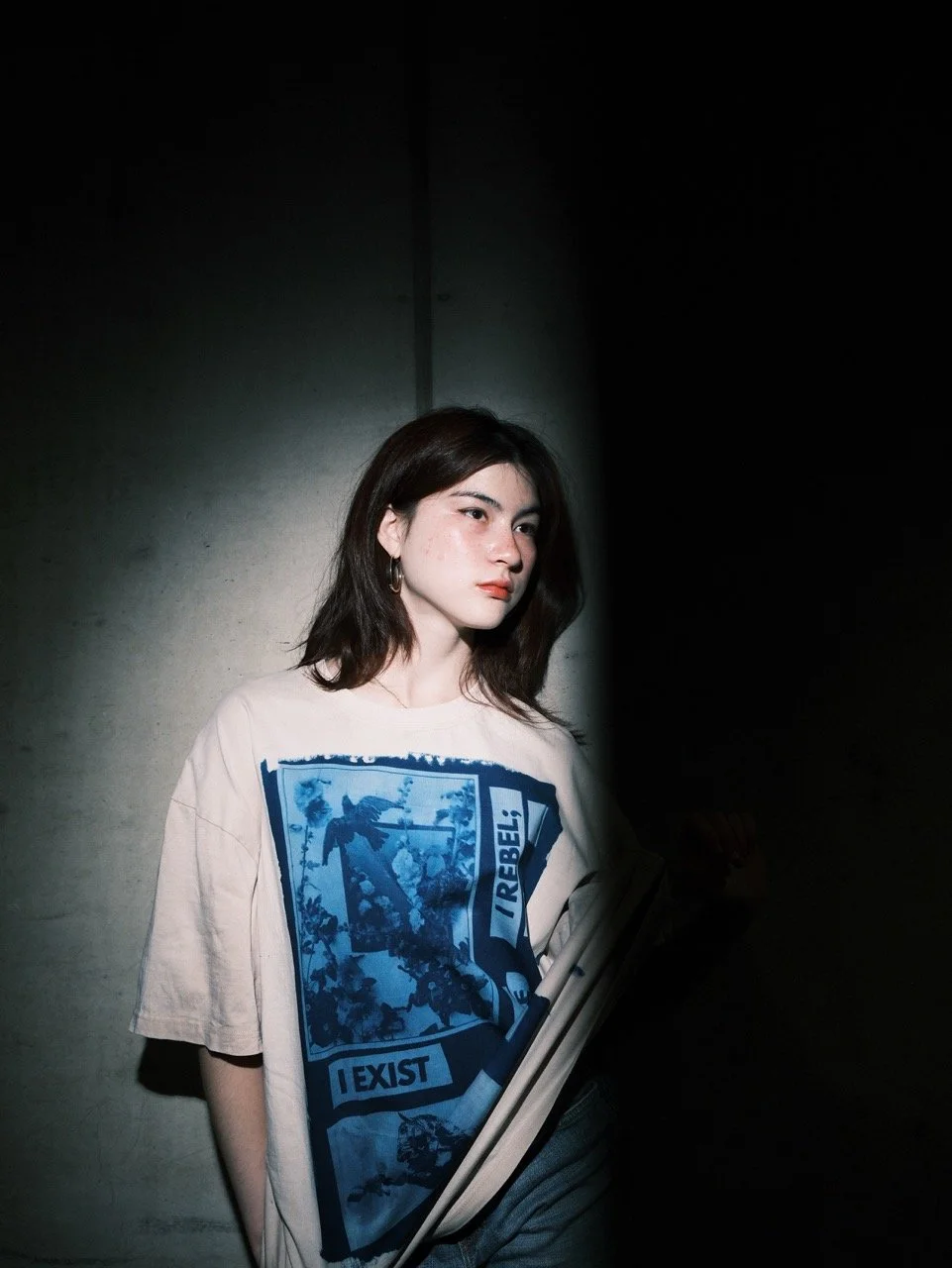 "I Rebel; Therefore I Exist" Cyanotype Acid Wash T-Shirt