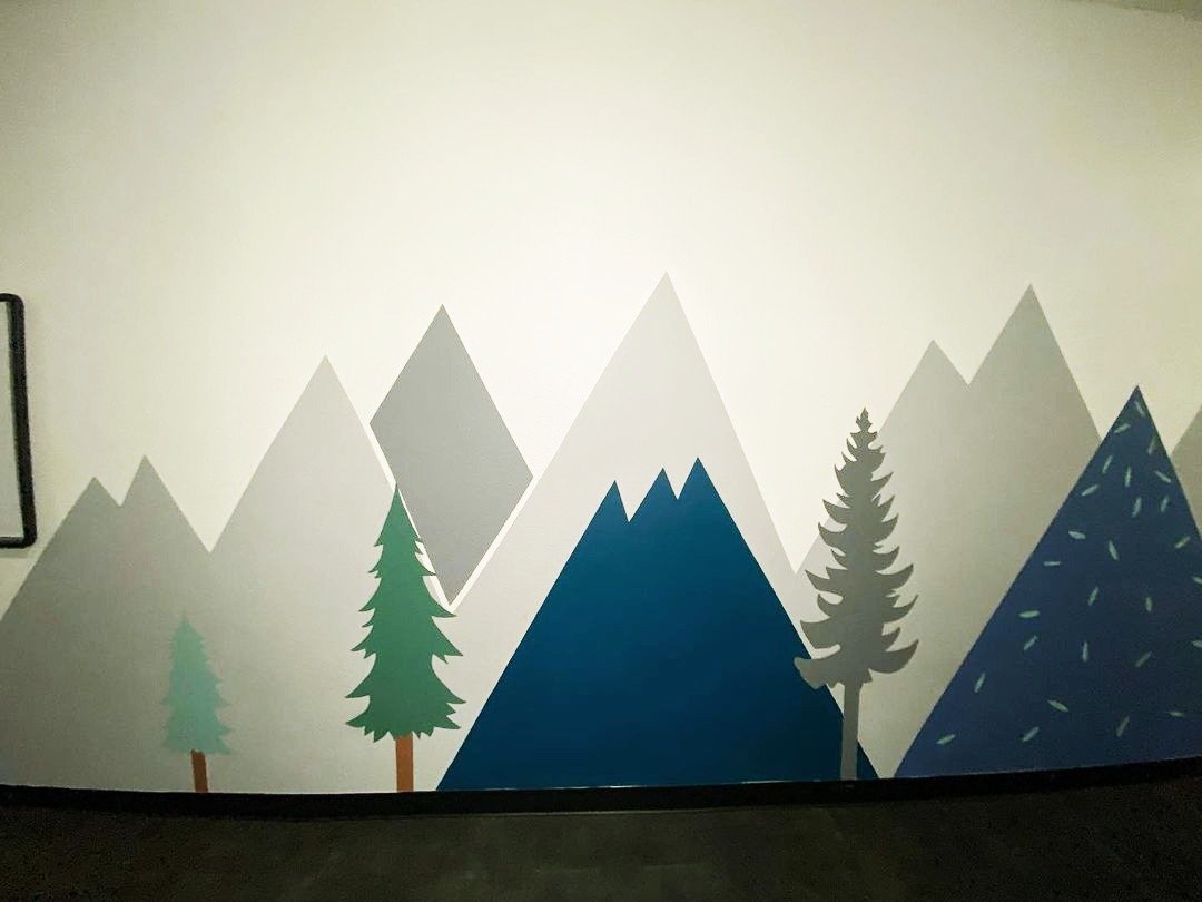 Handpainted Trees and Mountain Landscape for Calvary Chapel in Downey.jpeg