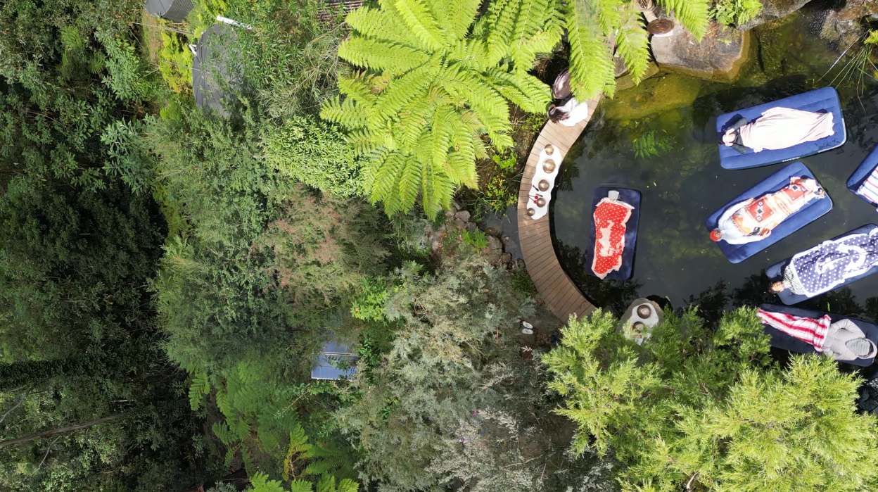 The first forest floating sound bath in the world