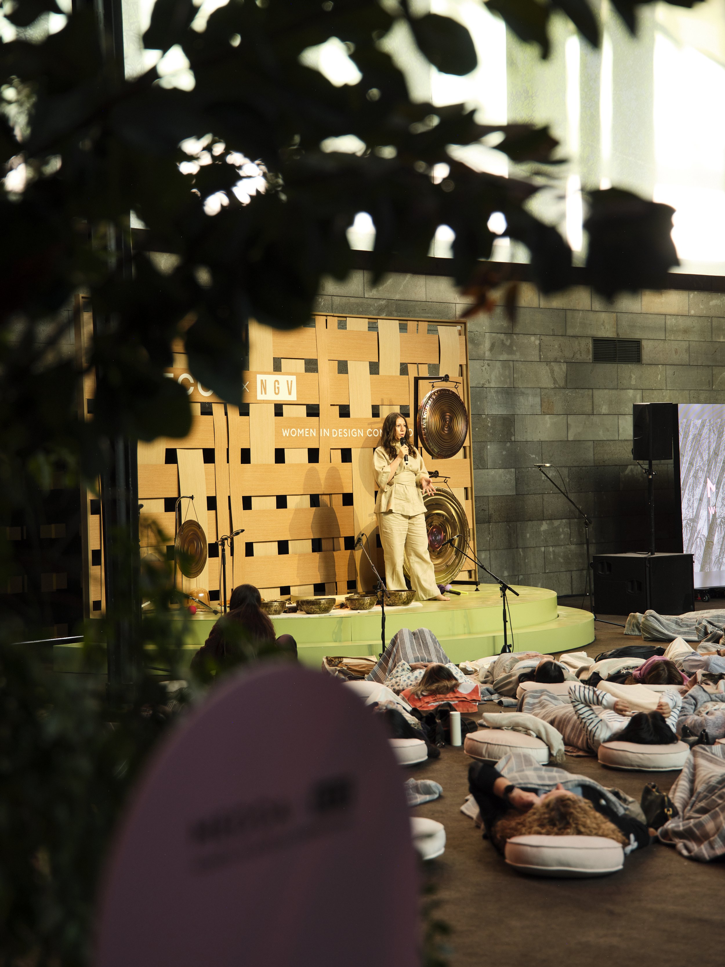 zara speaking about meditaiton at the NGV for Mecca