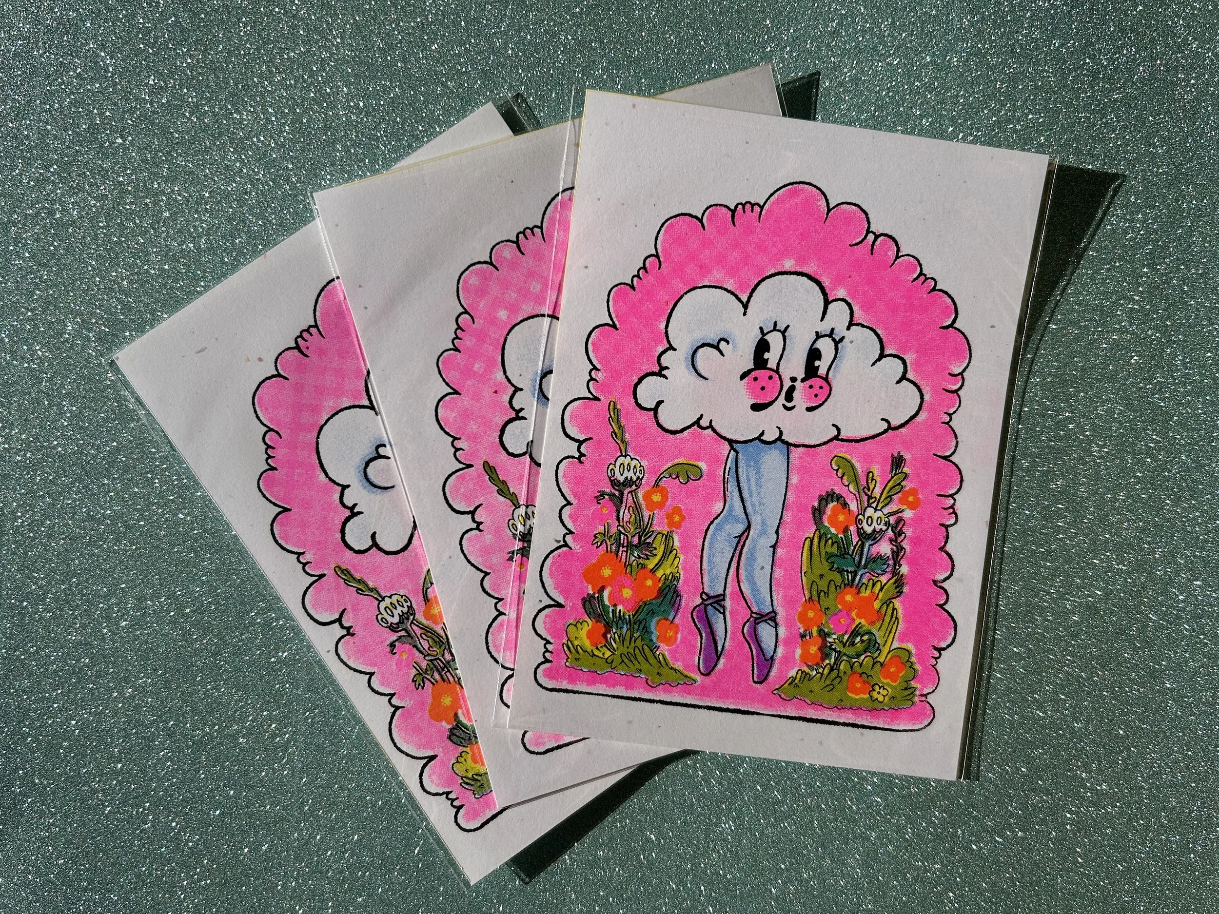 Cloudy Ballet Riso Print