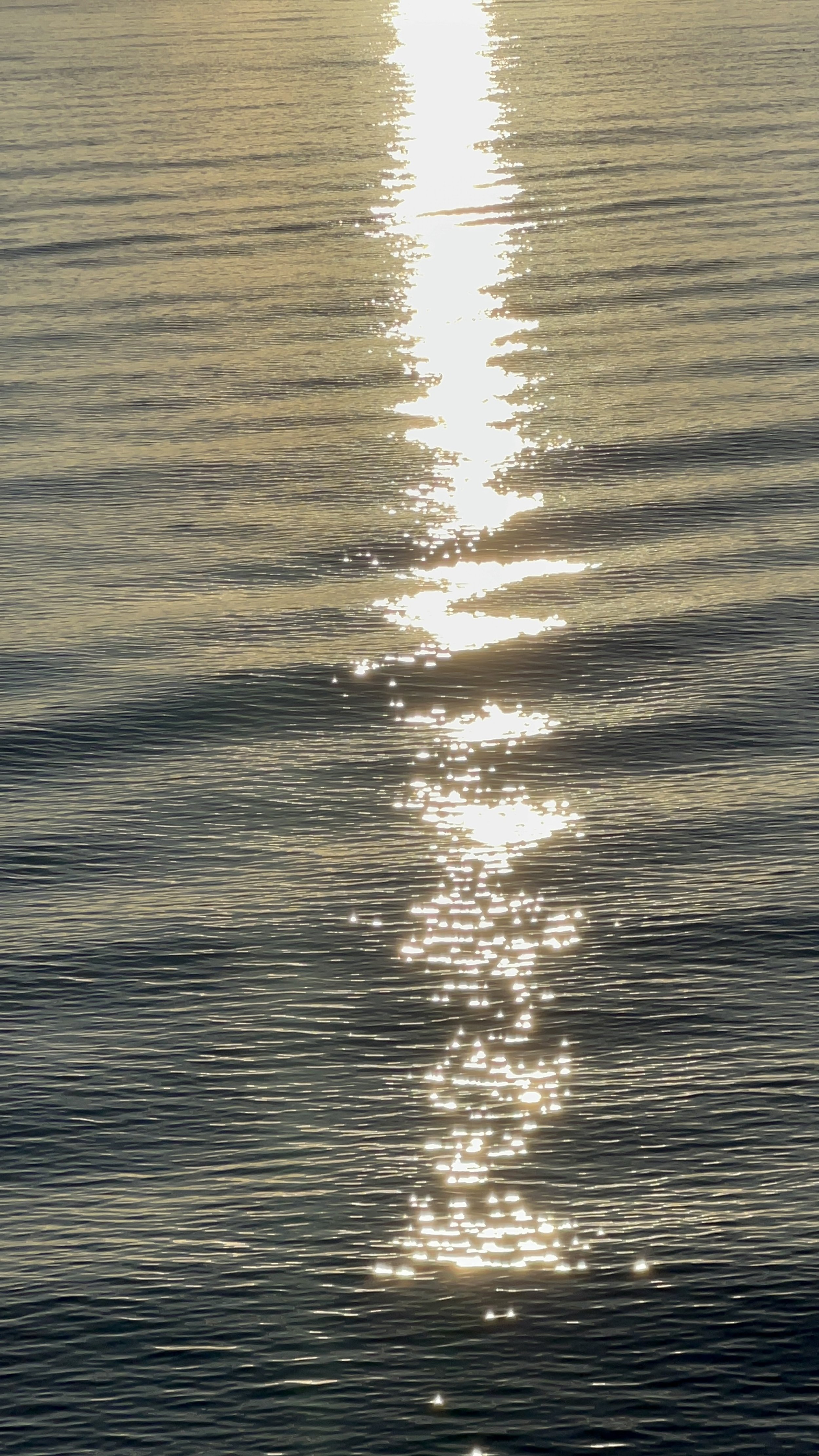 Sunlight reflecting on a calm body of water, creating a bright, shimmering path.