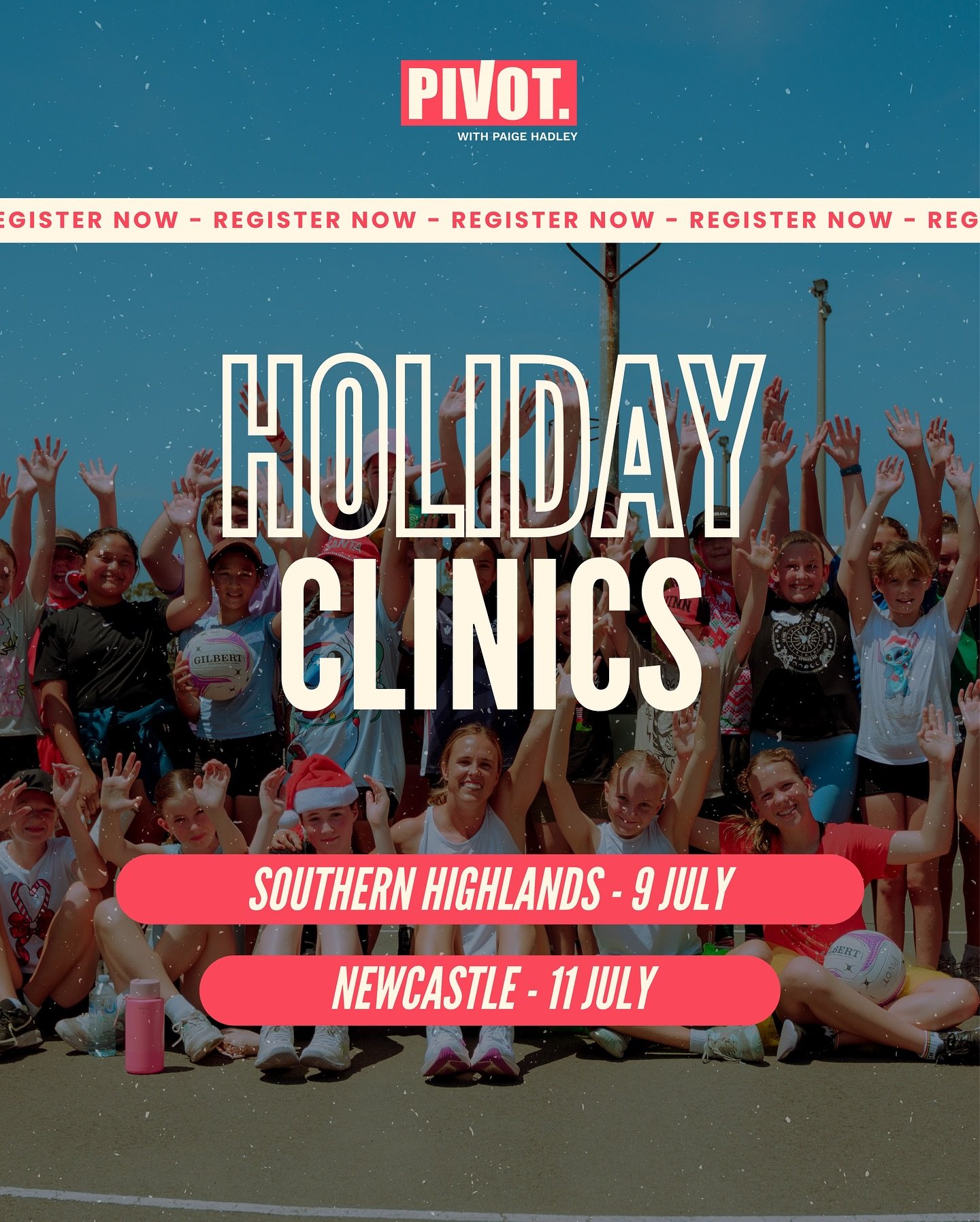 PIVOT July Holiday Clinics Are Here! 🔥

We&rsquo;re hitting the road these school holidays with 2 huge clinics across NSW &ndash; and we can&rsquo;t wait to see you on court!

PLUS a big shoutout to @asicsaustralia who&rsquo;ll be providing some goo
