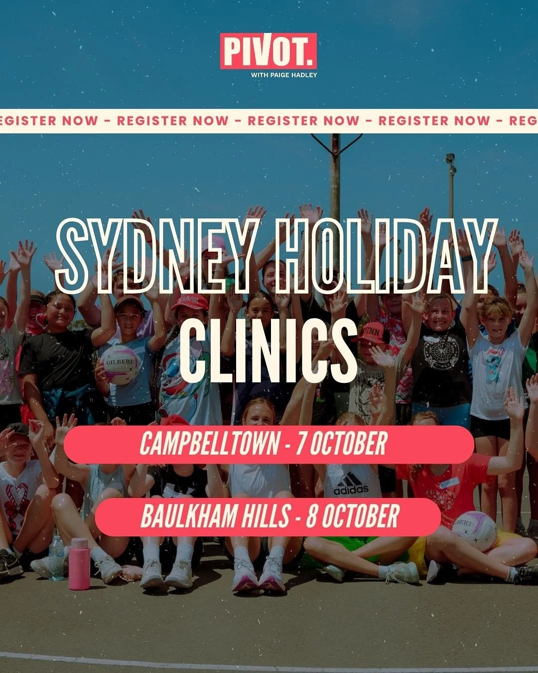 Our SYDNEY PIVOT October Holiday Clinics Are Here! ✨

We&rsquo;ve got 2 huge clinics in Sydney these holidays and we can&rsquo;t wait to see you on court!

PLUS a big shoutout to @asicsaustralia who&rsquo;ll be providing some goodies for everyone at 
