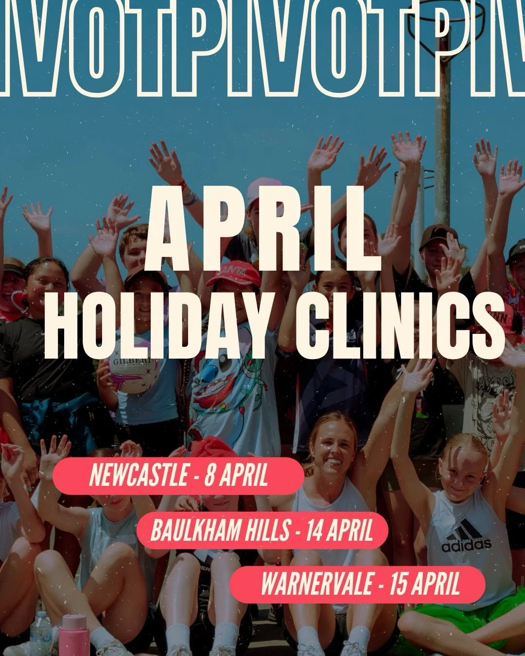 PIVOT April Holiday Clinics Are Here! ✨

We&rsquo;re hitting the road these school holidays with 3 huge clinics across NSW and we can&rsquo;t wait to see you on court!

PLUS a big shoutout to @asicsaustralia who&rsquo;ll be providing some goodies for