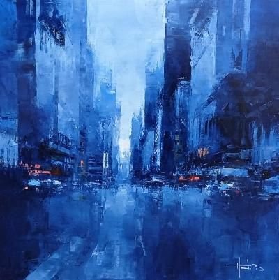 7th Avenue Twilight, 30x30.jpeg