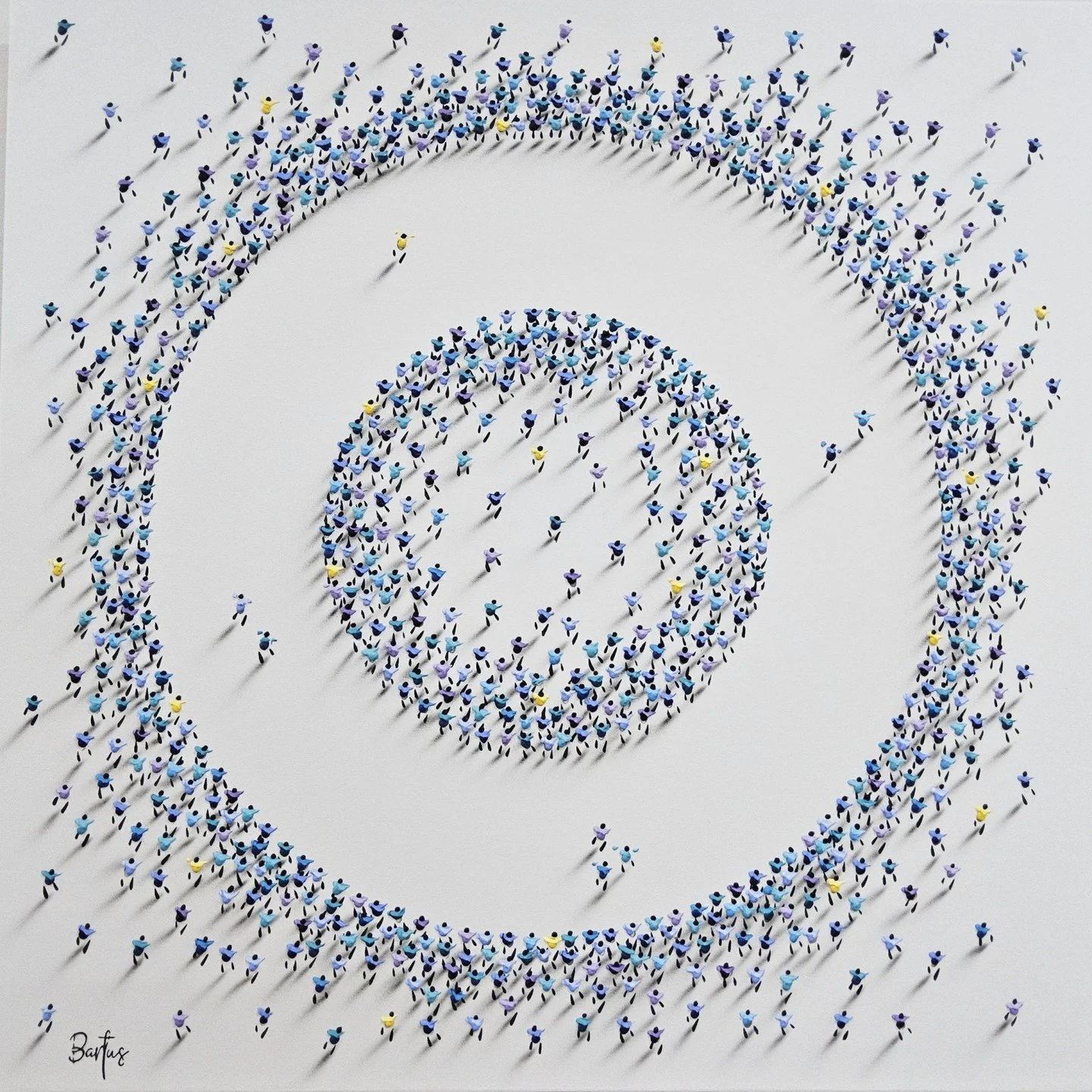 New arrivals by Francisco Bartus! Bold, dimensional, and deeply human—Bartus’s latest mixed-media works continue his exploration of unity through the figure. Layers of color and texture merge people and forms into one vibrant expression o