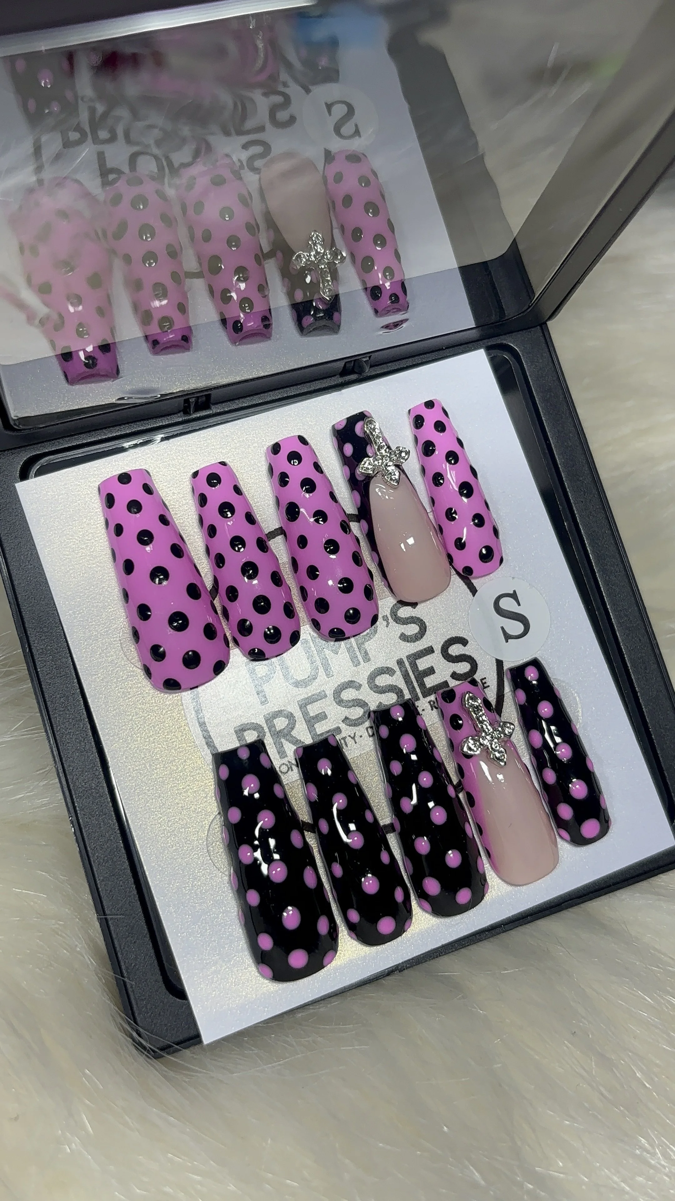 Pink & Black Polka Dot Set (SMALL)