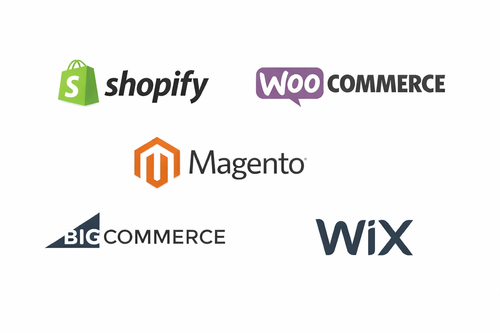Ecommerce platforms we work on, including Shopify, WooCommerce, Magento and BigCommerce
