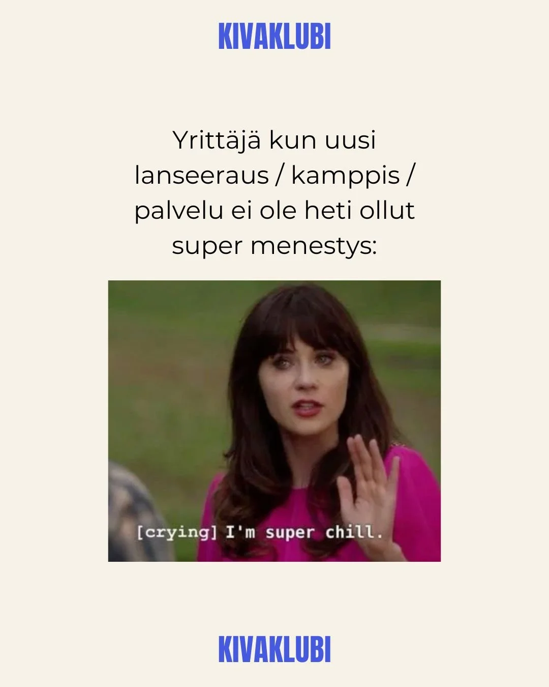 Sit&auml; antaa niin paljon pienyritt&auml;j&auml;n&auml; itsest&auml;&auml;n jokaiseen itse tehtyyn markkinointikampanjaan tai puserrukseen, uuden tuotteen lanseeraukseen tai mihin tahansa projektiin mink&auml; eteen on panostanut. 

Ja jos se kampa