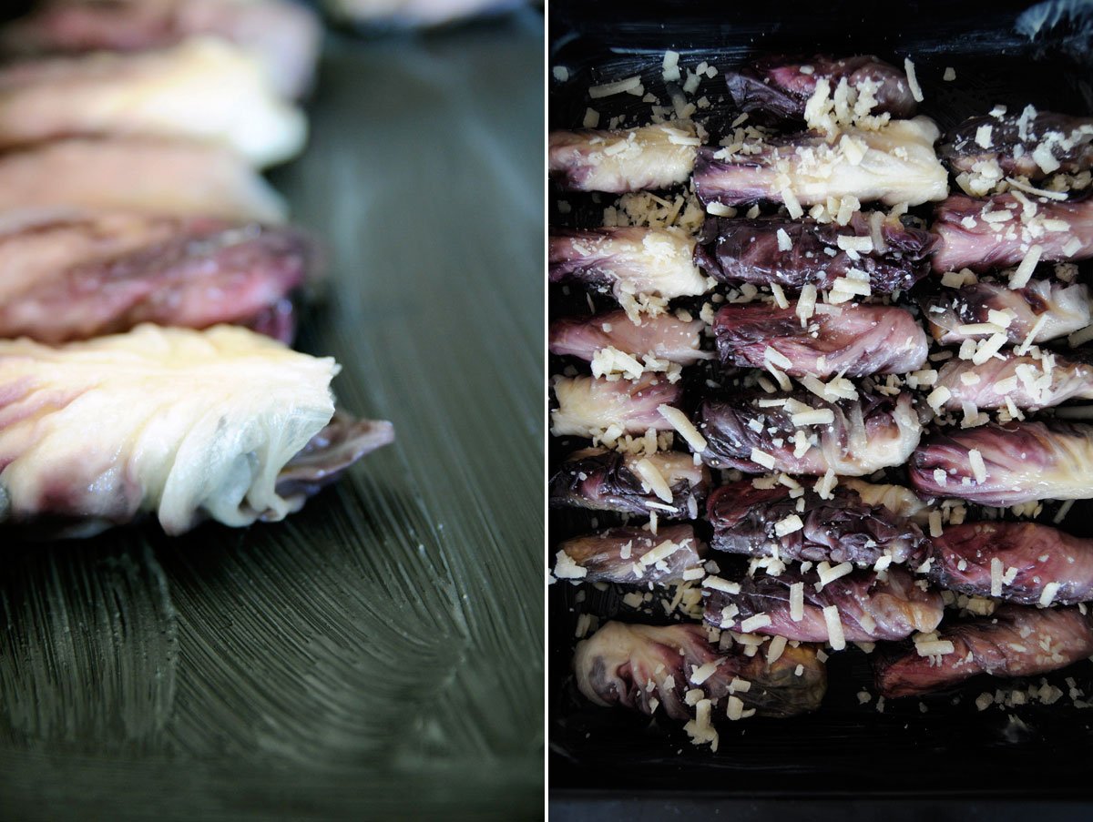 Filled Radicchio Rolls with Tapenade devilled eggs