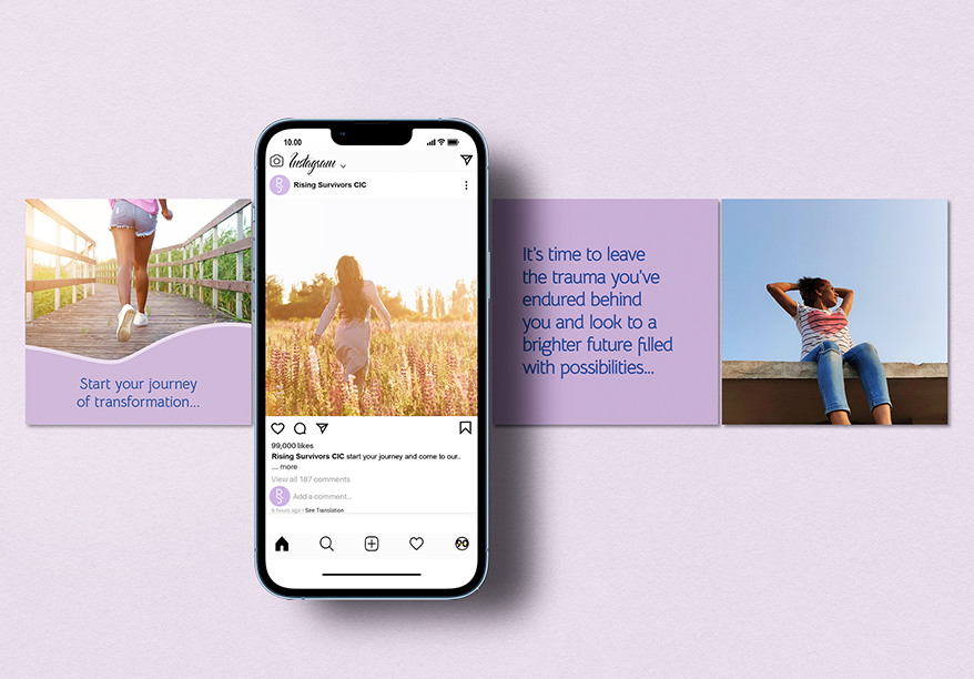 Wellbeing community organisation social media design