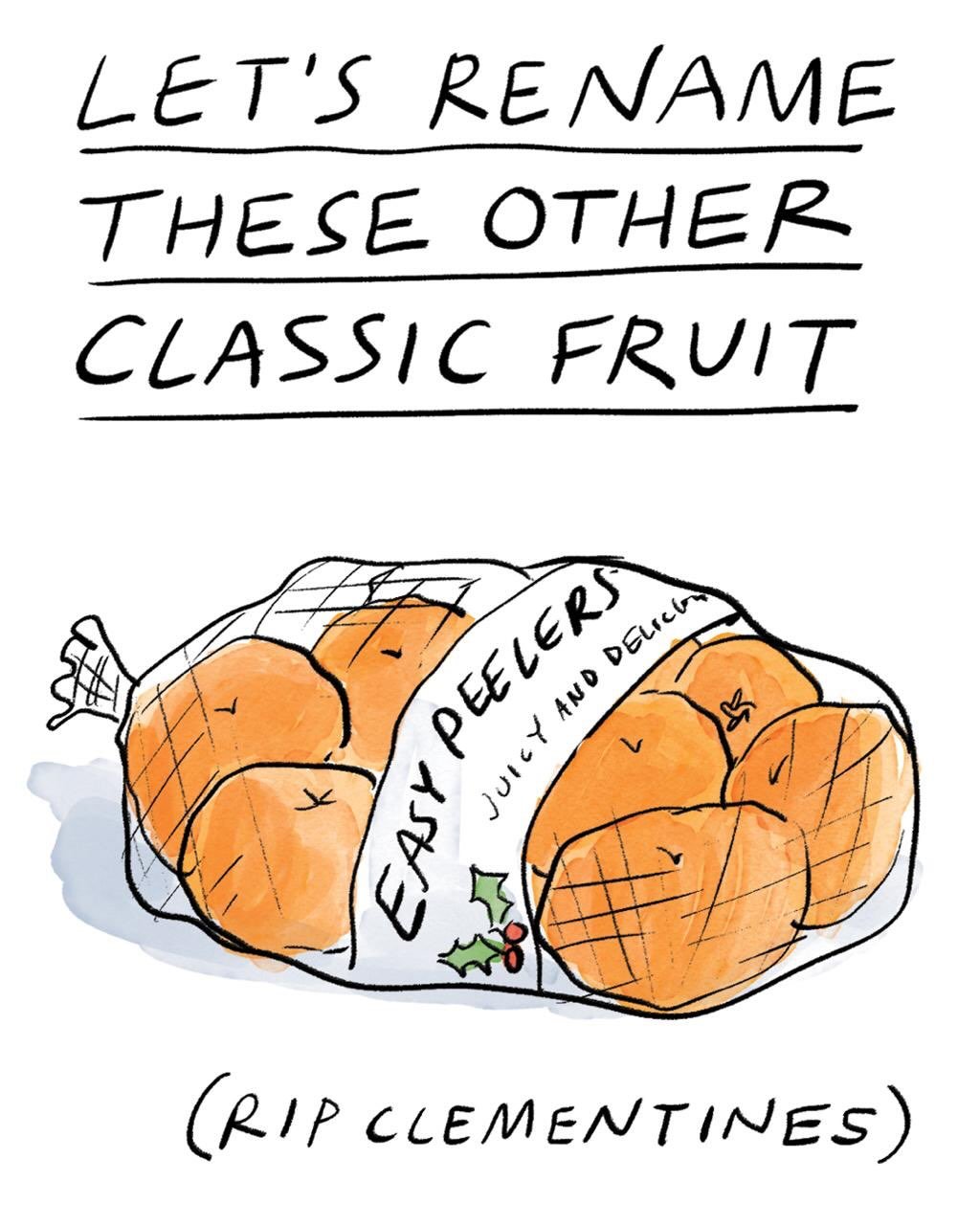 If we&rsquo;re going to desecrate the name of clementines, why stop there?🍊
Comic for the @gdnsaturday magazine in the @guardian.