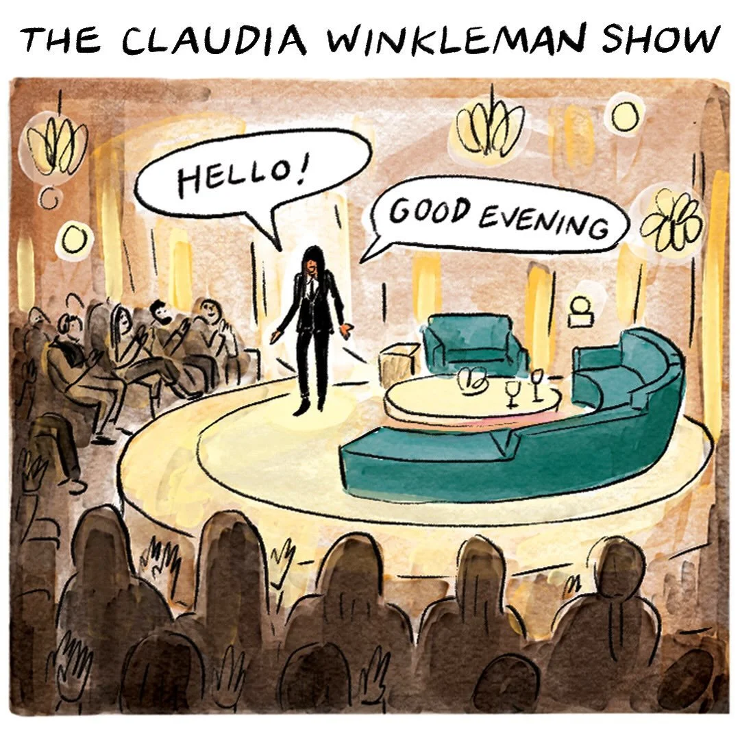 Four lovely guests! 💀 This week&rsquo;s @newstatesman cartoon