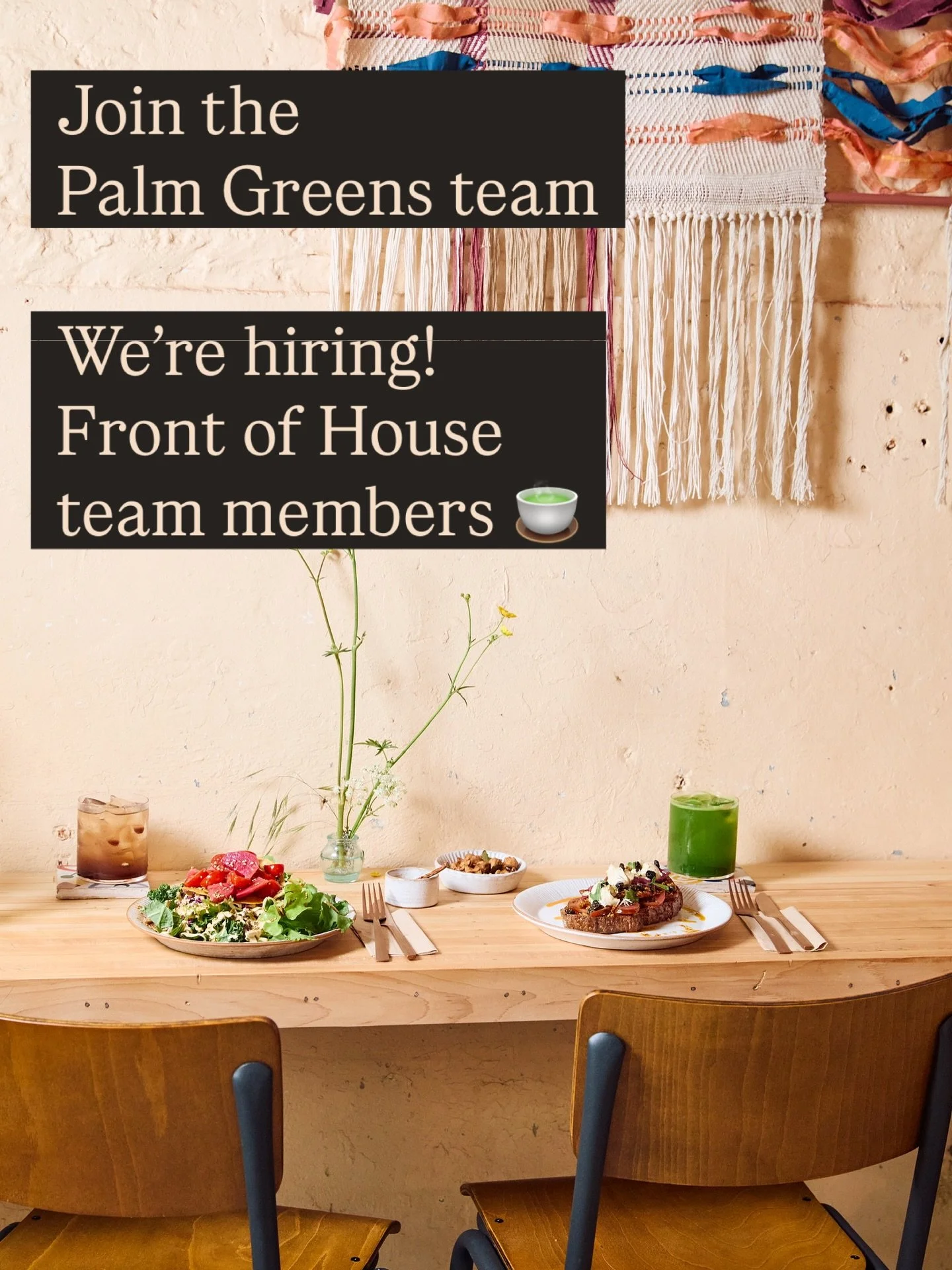 WE&rsquo;RE HIRING ~ FOH team members! 

Barista experience a big plus but can be trained. 

Part time positions, no late nights! 🍵🍵