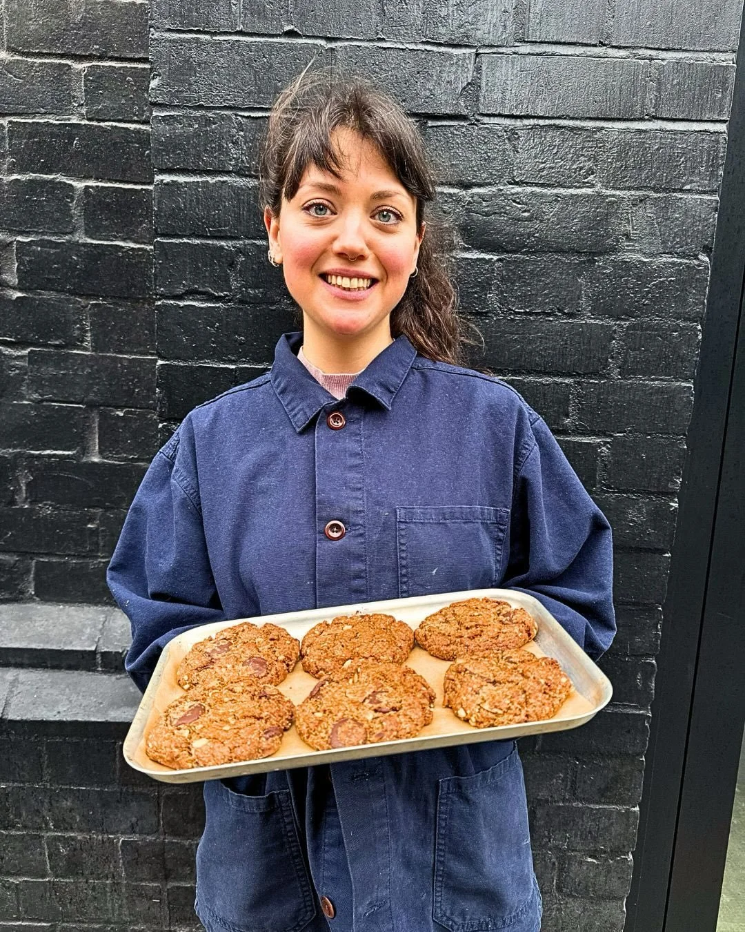 Bekah bringing the goods with a fresh batch of our gluten-free Tahini &amp; PB Choc Chip Cookies. Rich, chewy and packed with protein - we may be biased, but in our opinion there&rsquo;s no better mid-morning snack.