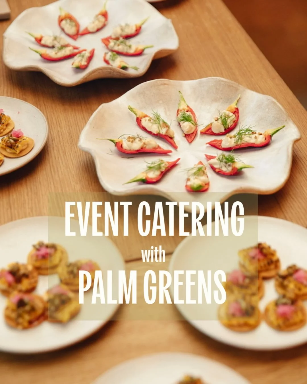 Got an event coming up? 

From brand launches and shoots to team lunches and canap&eacute; parties - let us take care of the food. 

We love creating menus that work for the occasion, whether you&rsquo;re feeding a crowd or keeping it intimate. 

Pla