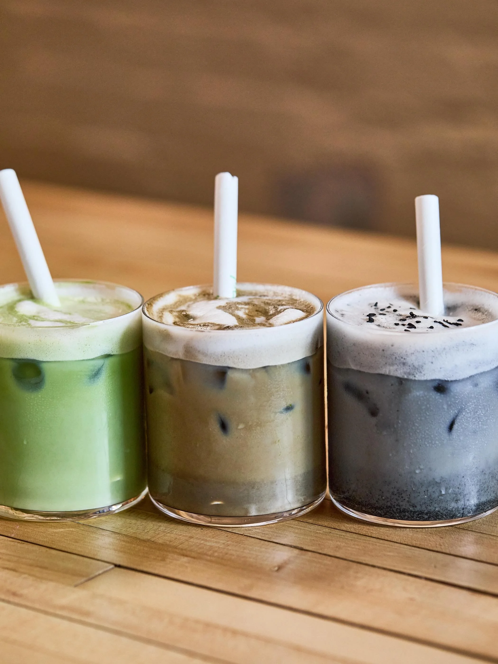 ICED LATTES @palmgreens 

But not your usual!

&bull; Iced Matcha
&bull; Iced Hojicha 
&bull; Iced Black sesame 

😮&zwj;💨

📸 @shisodelicious