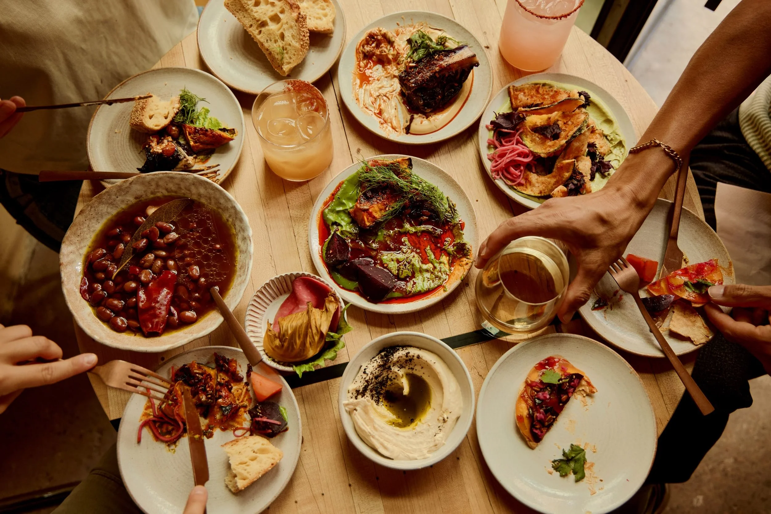 ATMOSFER MENU 

We&rsquo;re very excited to share our evening menu, Friday night&rsquo;s launching 2 October. 

Smaller plates made for sharing, highlighting seasonal produce with our custom bright and bold flavours. All served &agrave; la carte.

So