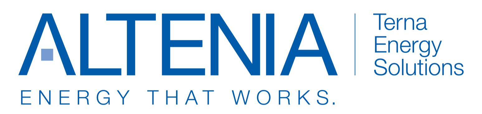 Logo of ALTENIA Terna Energy Solutions, with the tagline 'Energy That Works'.