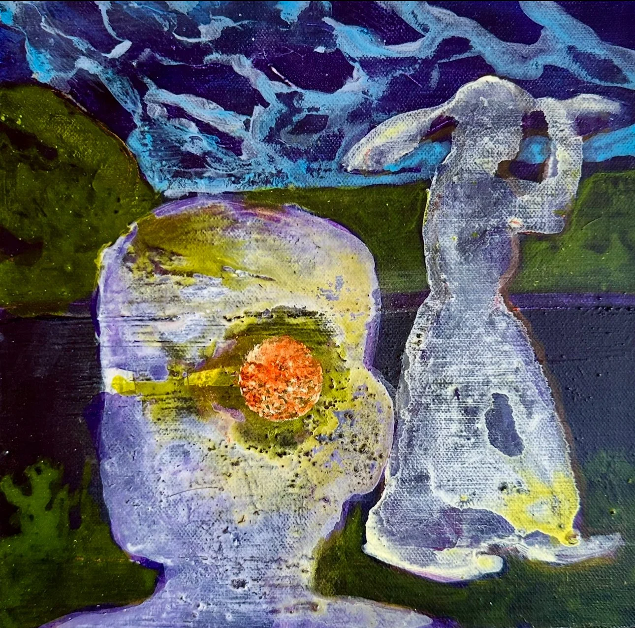 Chance Meeting, Mill Lane - (26x26cm) - £650