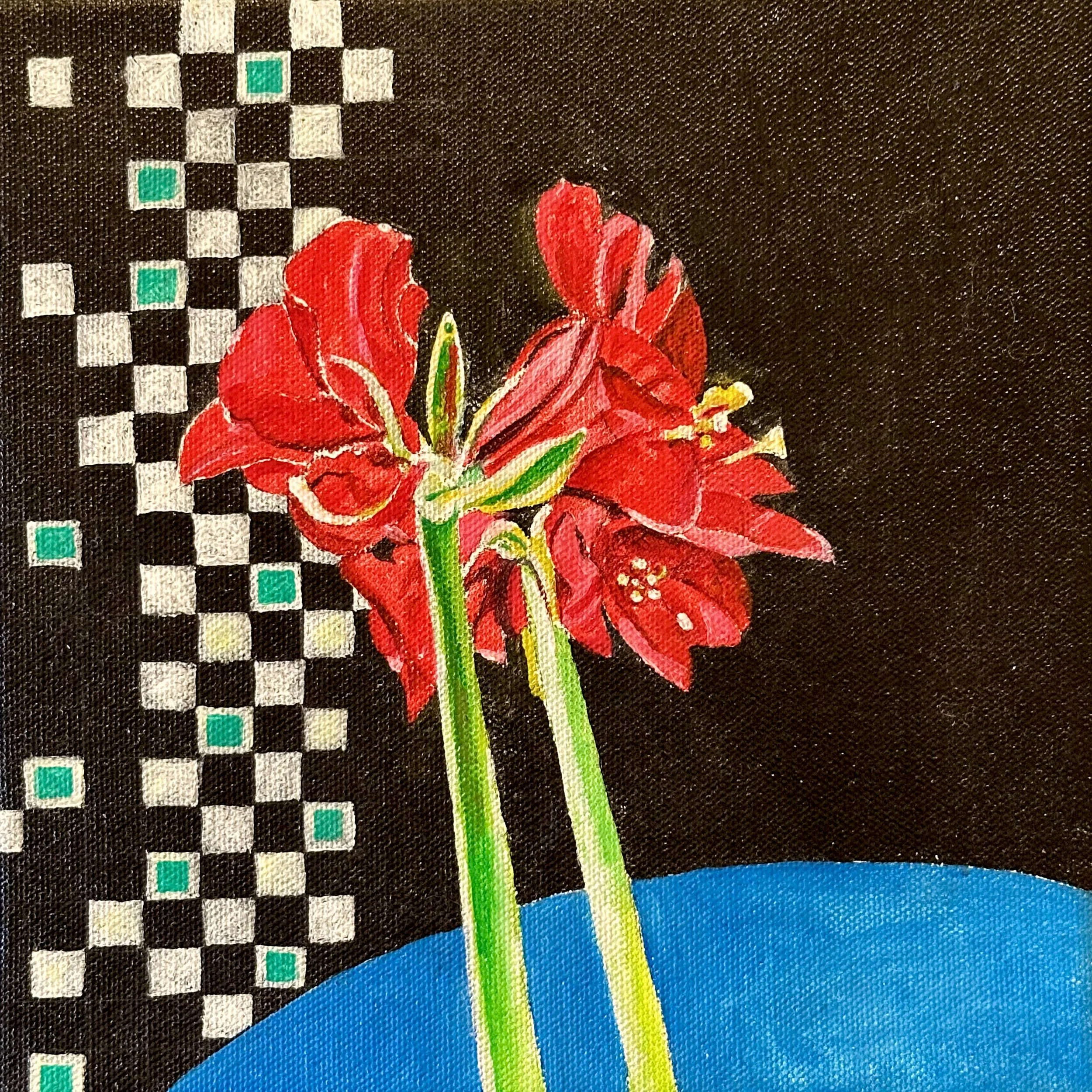 Amaryllis I - (20cm x 20cm) - Oil on Canvas - £300