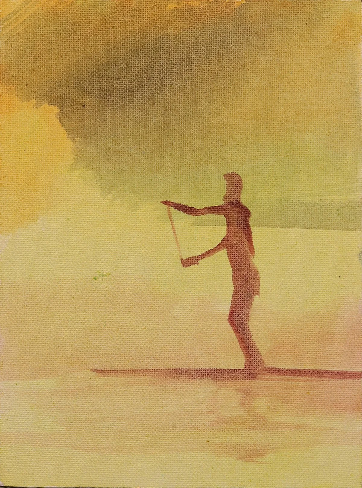 Ten Thousand Saints: Paddle Boarder  I - Oil on Panel - (17.8 x 12.8cm) - £900