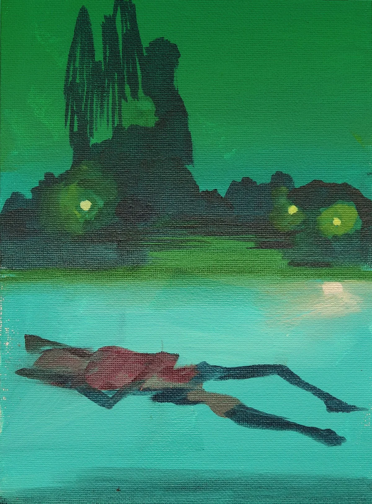 Ten Thousand Saints: Pool Party, Study - Oil on Panel - (16 x 22cm) - £900