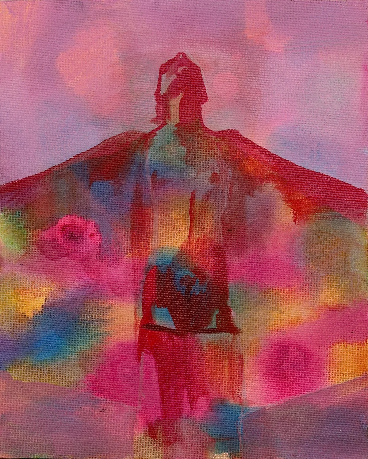 Ten Thousand Saints: Pool Party I - Oil on Panel, 24 x 19 cm - £1400